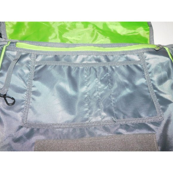 ISAGENIX Gray Neon Green Crossbody Shoulder Messenger Laptop Computer Bag - Picture 7 of 12